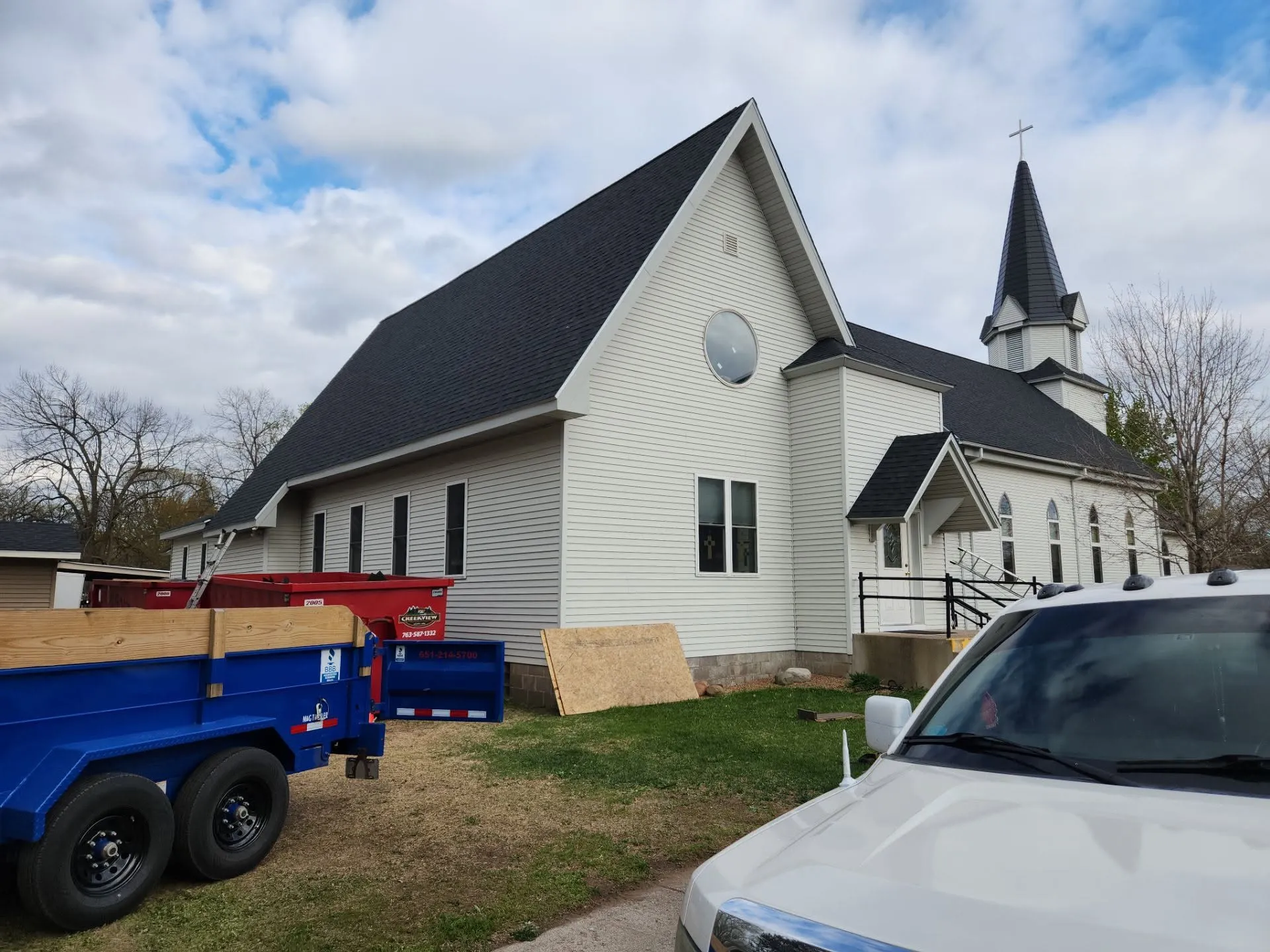 Completed church roof replacement in North Branch, MN